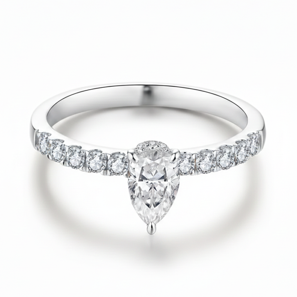 Solitário em prata .925 e 1.0 CT  moissanite