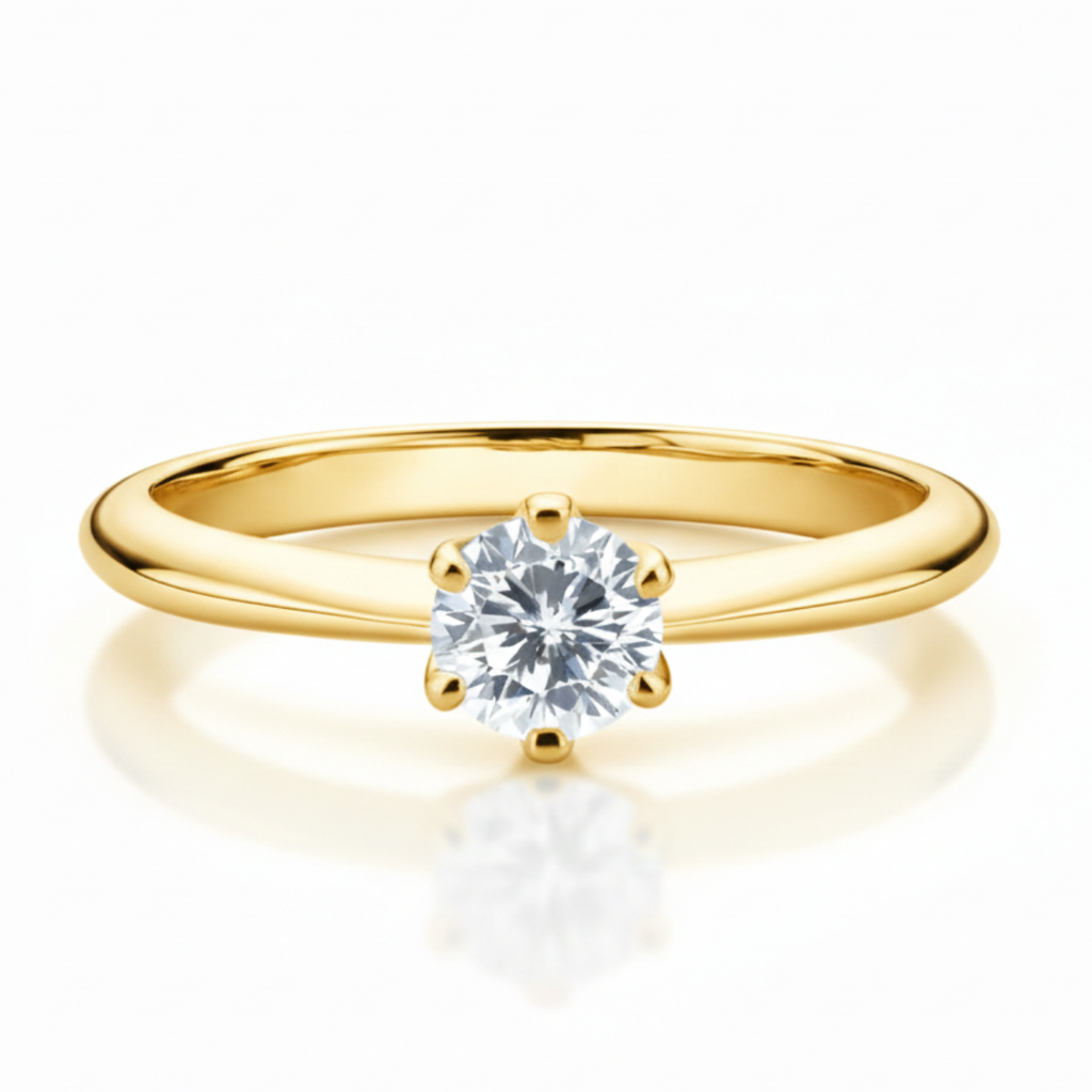 Solitário em prata .925 e 0,5 CT moissanite