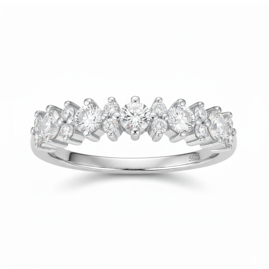 Anel em prata .925 e moissanite
