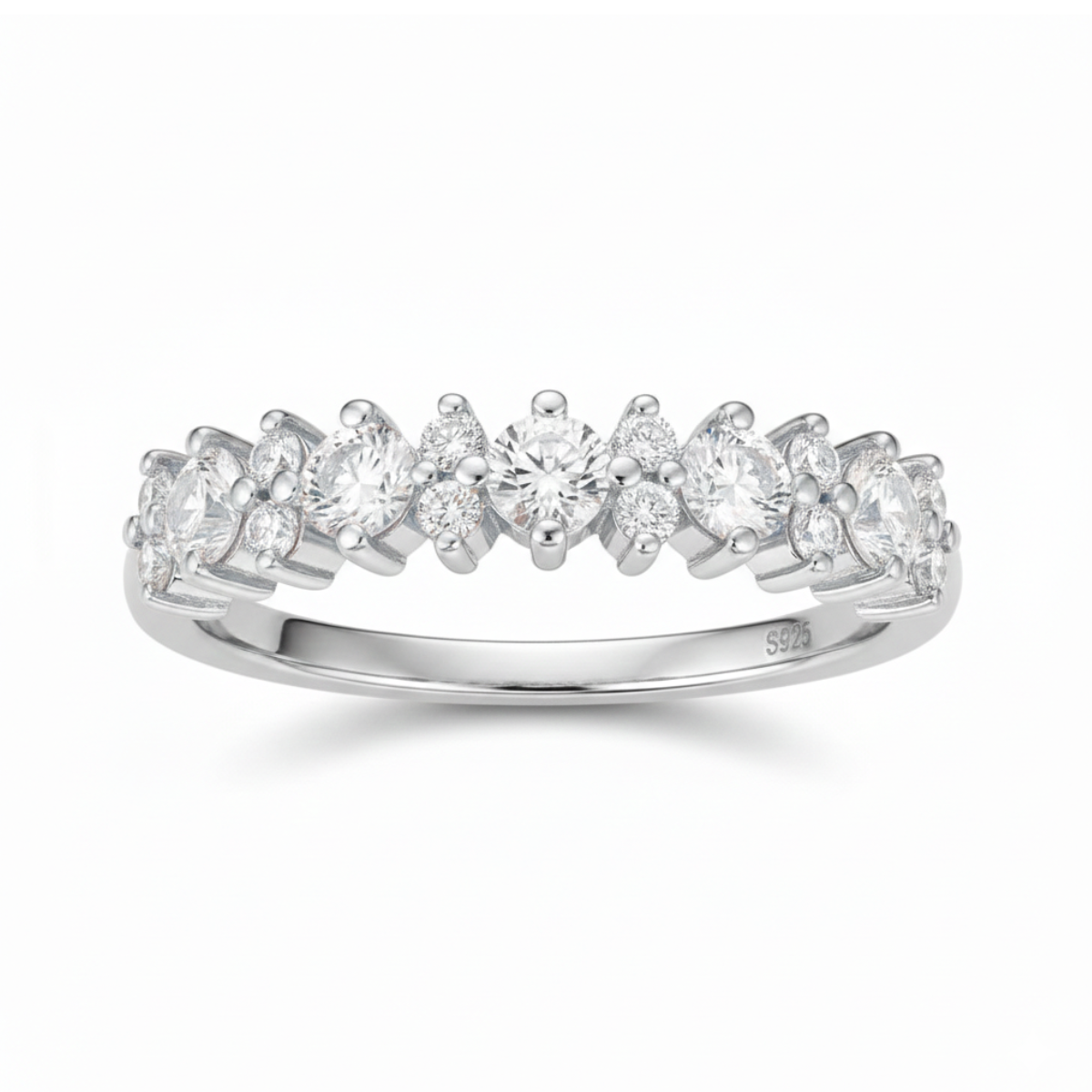 Anel em prata .925 e moissanite