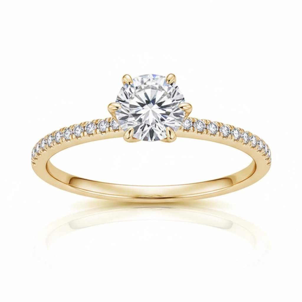 Solitário em prata .925 e 1.0 CT moissanite