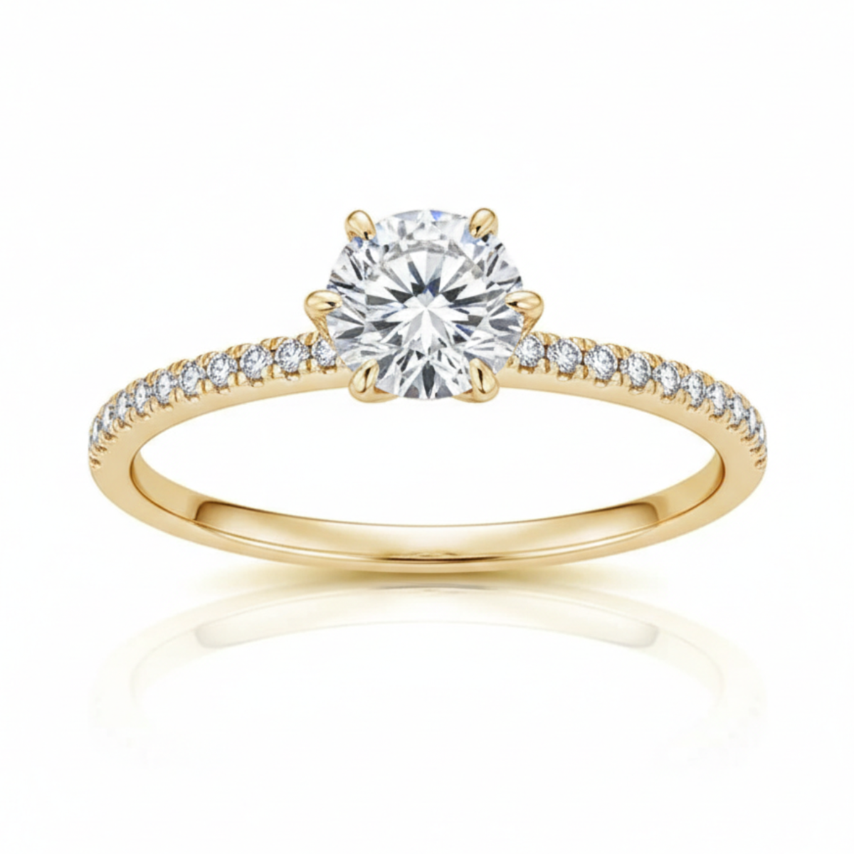 Solitário em prata .925 e 1.0 CT moissanite