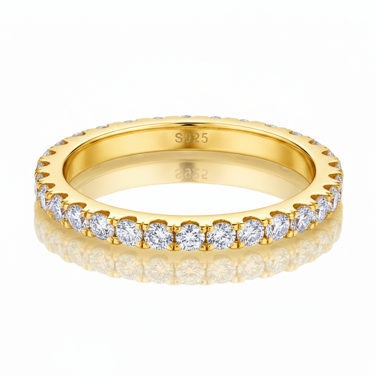 Aliança em prata .925 e 2mm moissanite