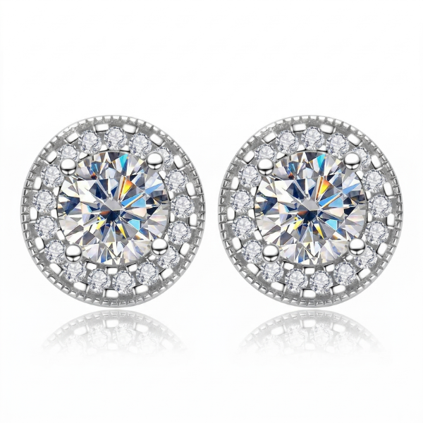 Brinco em prata 925 e moissanite 2.4ct
