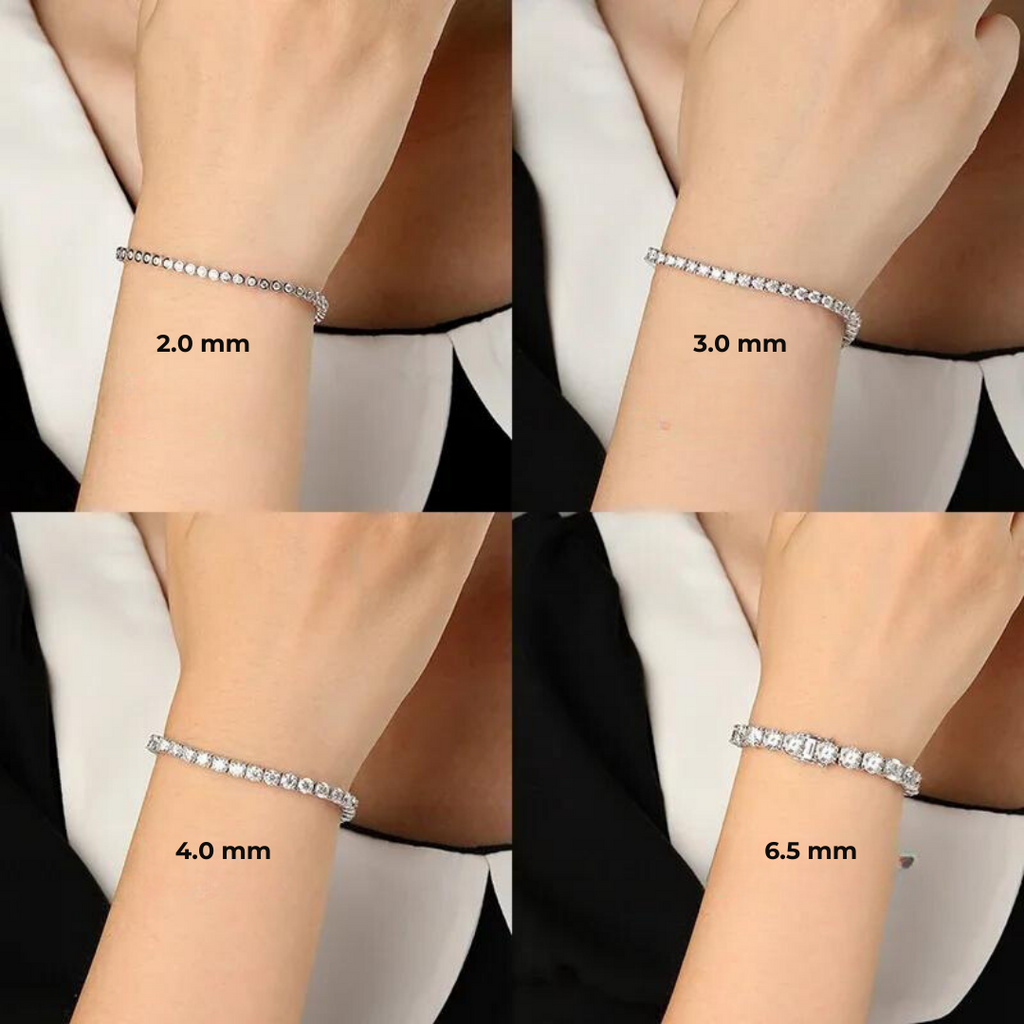 Pulseira Riviera em prata .925 e 5.0 MM Moissanite (SEMANA DA RIVIERA) AM