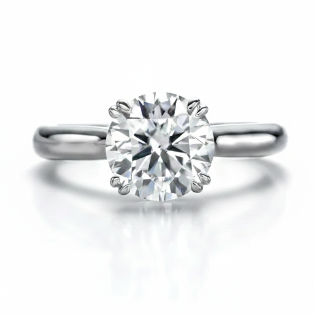 Solitário em prata .925 e 3.0 CT moissanite