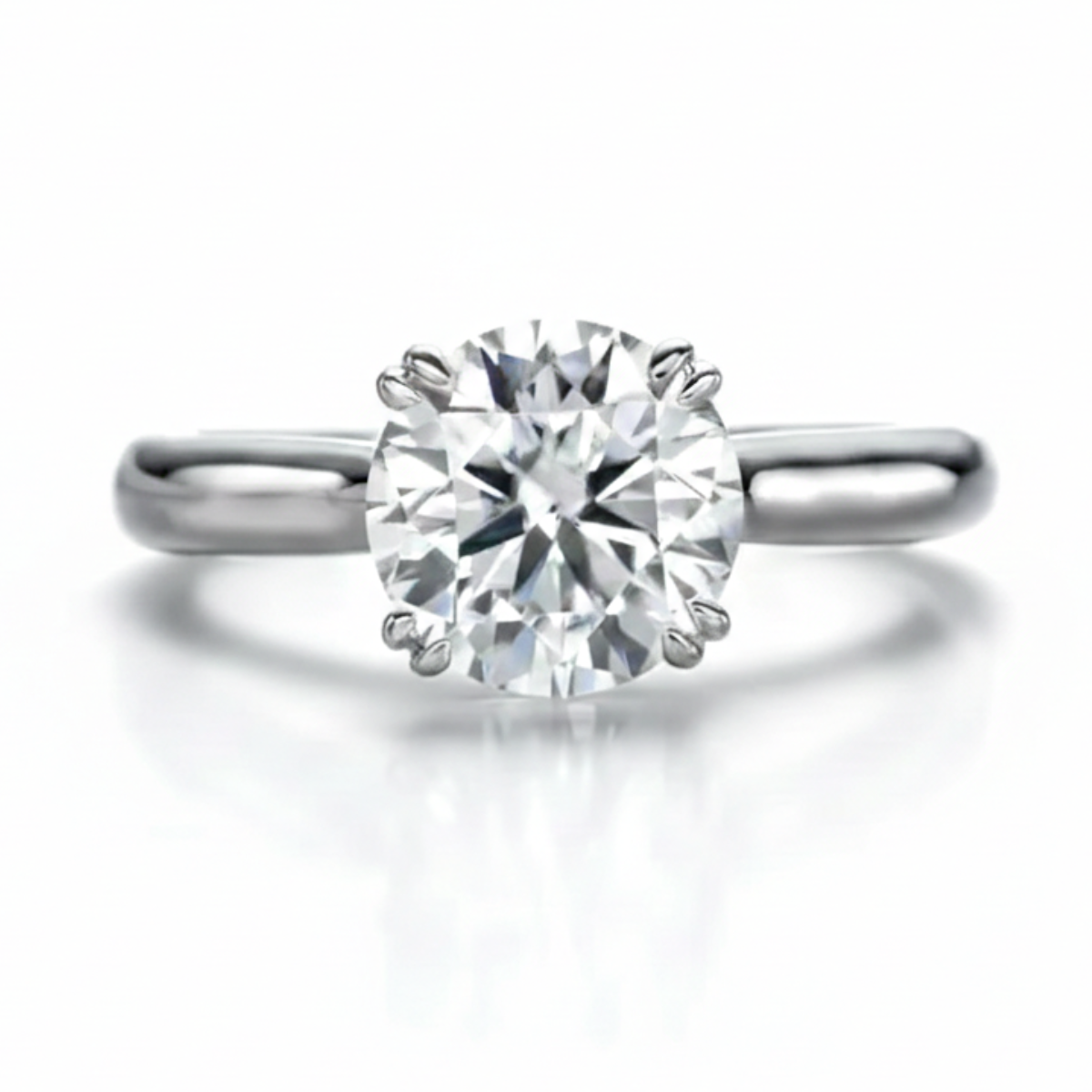 Solitário em prata .925 e 3.0 CT moissanite
