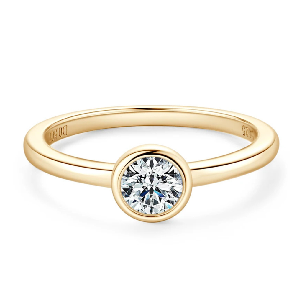 Anel em prata .925 e 0.5ct moissanite