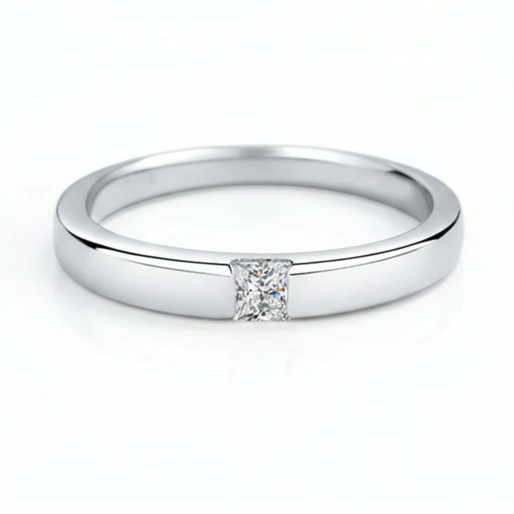 Anel em prata .925 e 0.3 CT moissanite