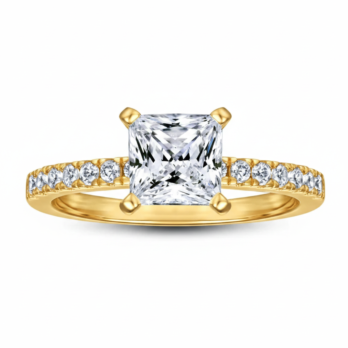 Solitário em prata .925 e 1.2 CT  moissanite