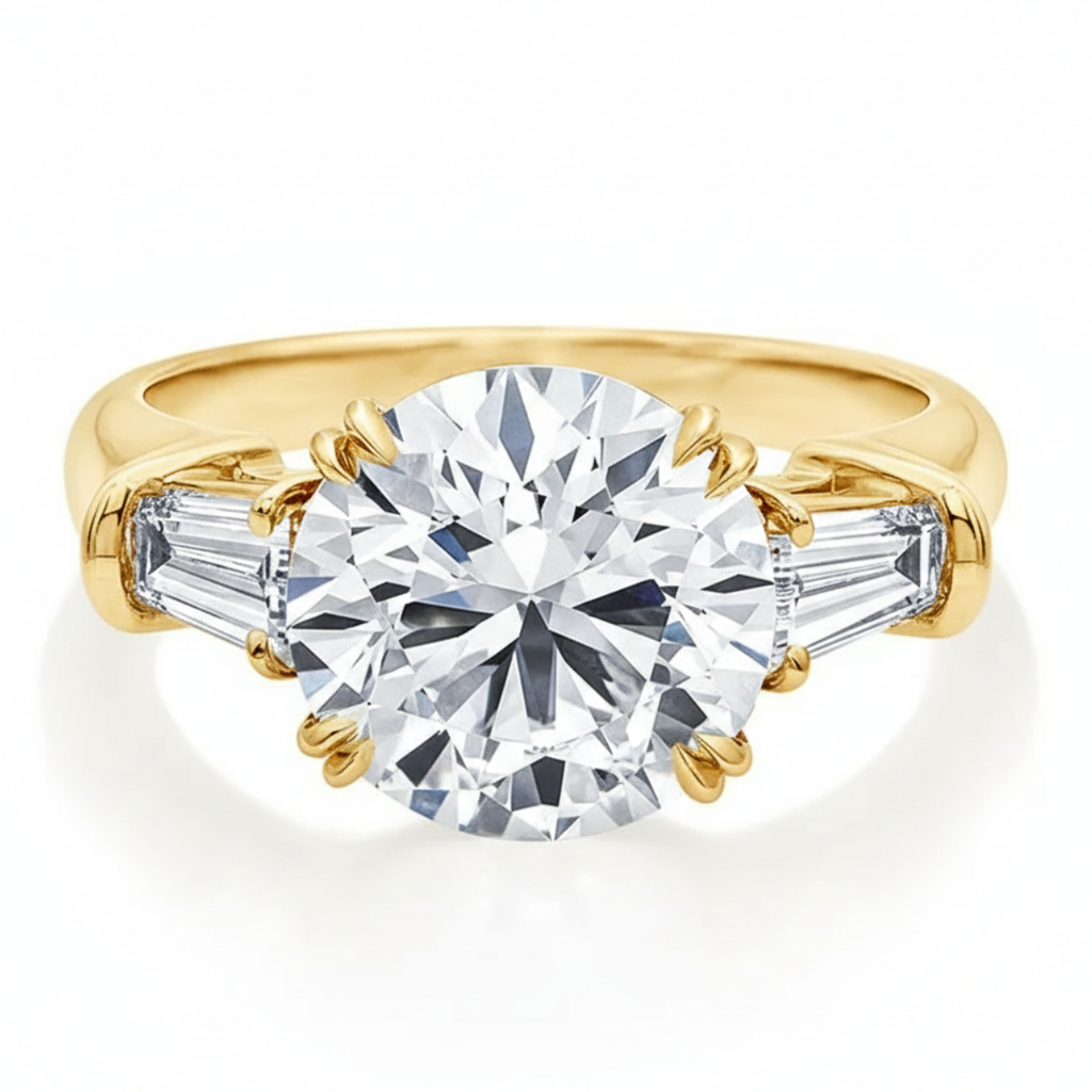 Solitário em prata .925 e 3CT ou 5CT moissanite