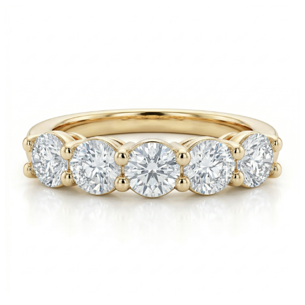 Meia Aliança em prata .925 e 4mm moissanite