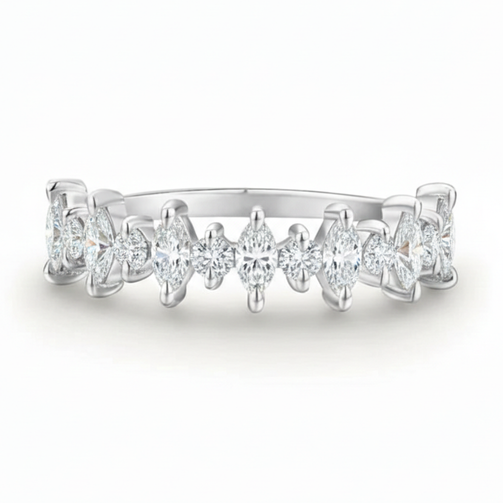 Anel em prata .925 e moissanite