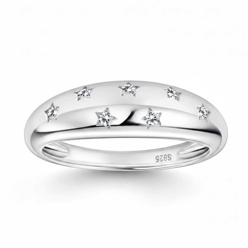 Anel em prata .925 e moissanite