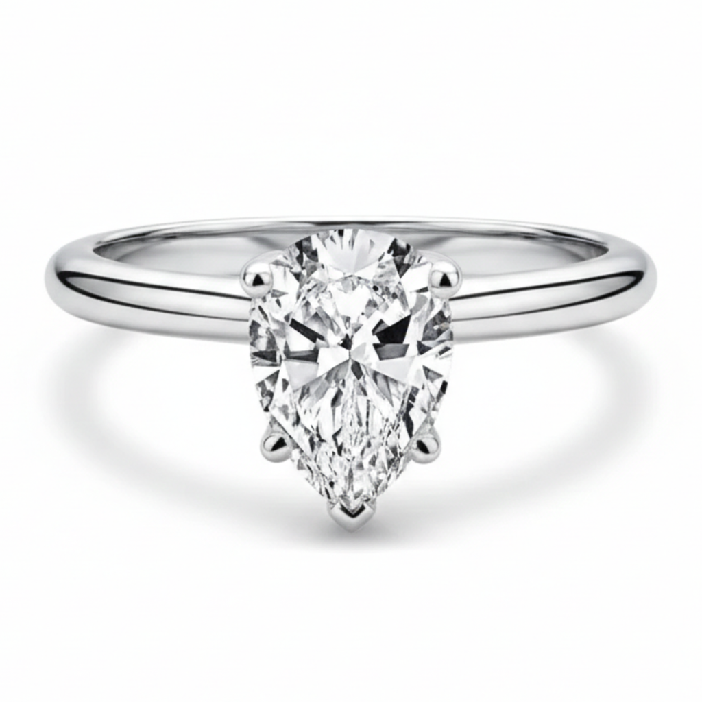 Solitário em prata .925 e 2 CT moissanite