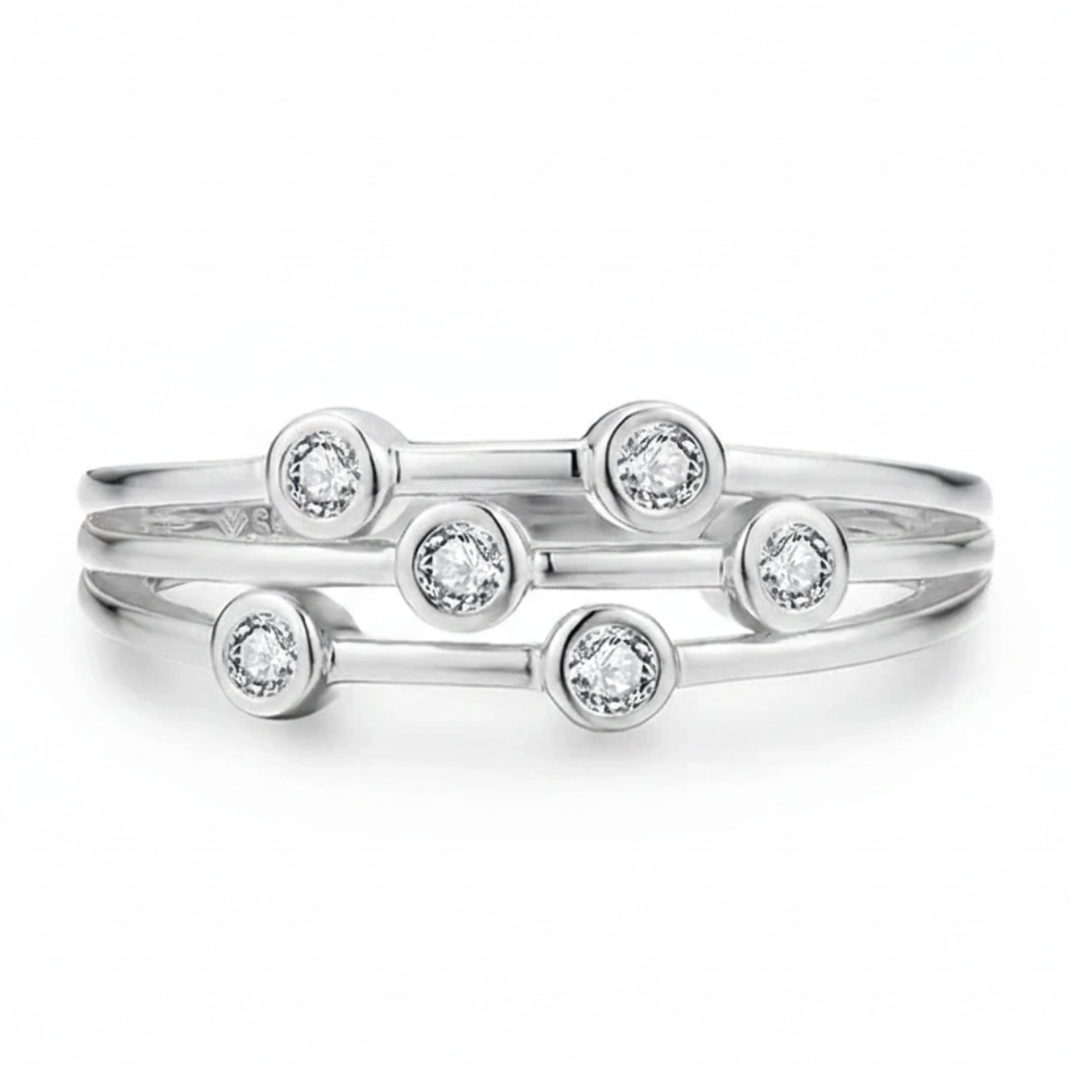 Anel em prata .925 e moissanite