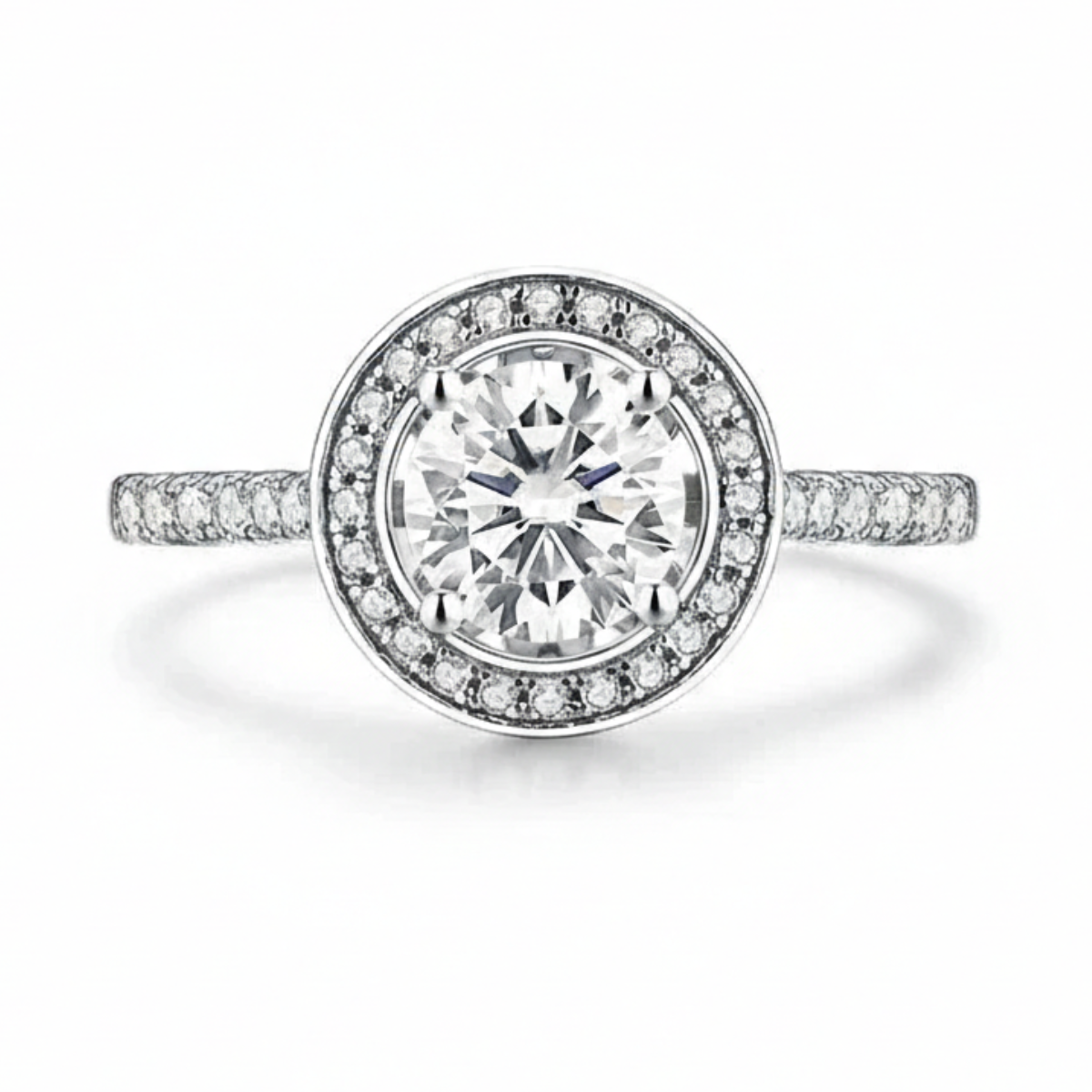 Anel em prata .925 e 1.0CT Moissanite