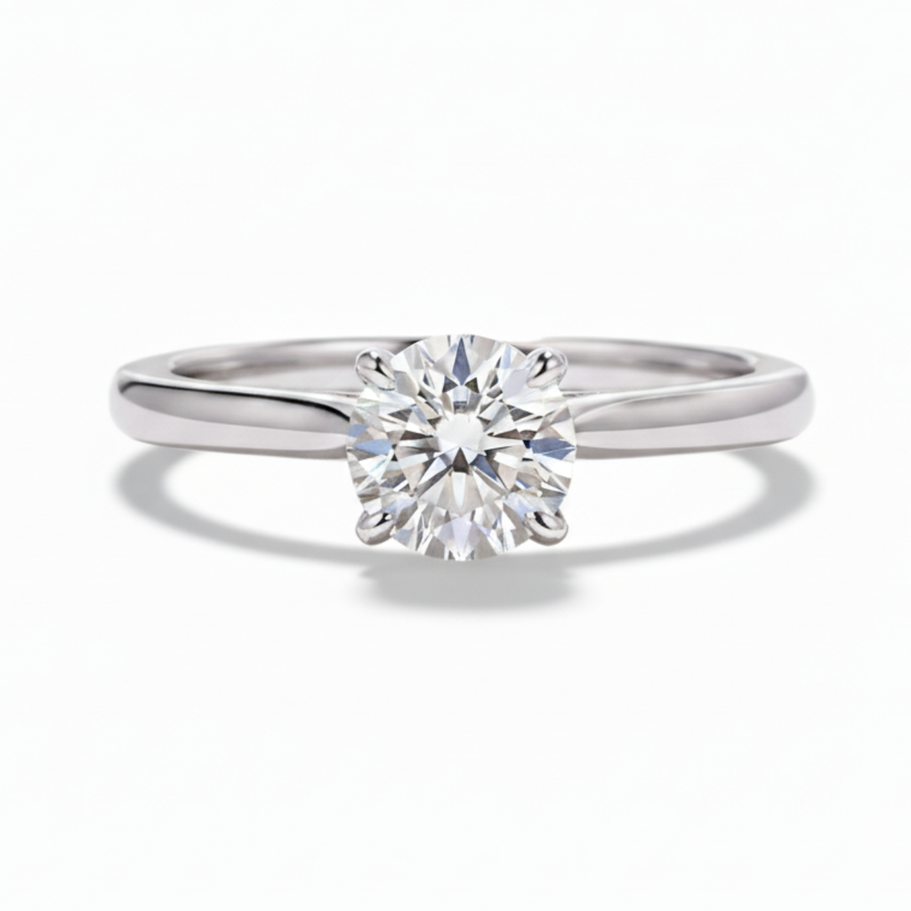 Solitário em prata .925 e  1.0ct moissanite