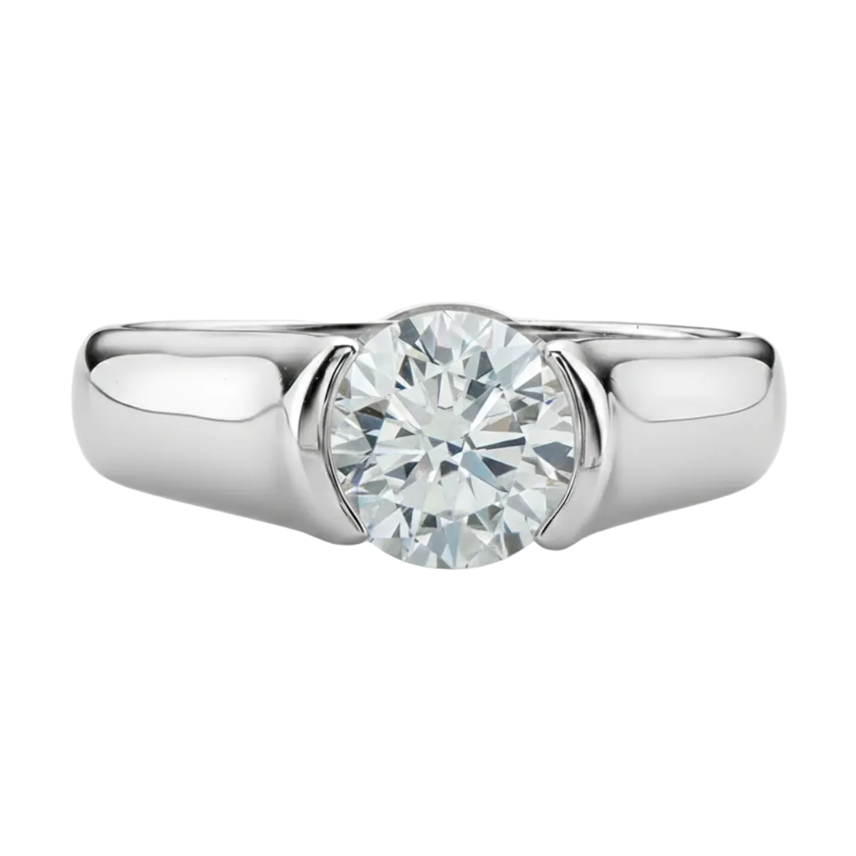 Anel em prata .925 e 2.0 CT moissanite