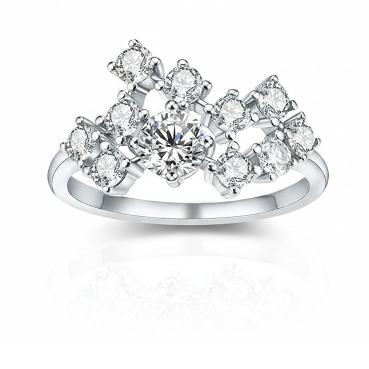 Anel em prata .925 e 1,5CT moissanite