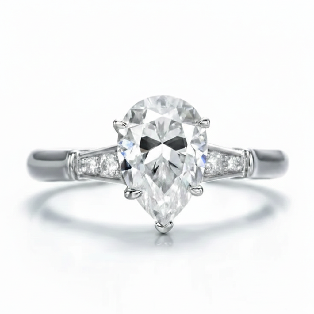 Solitário em prata .925 e moissanite