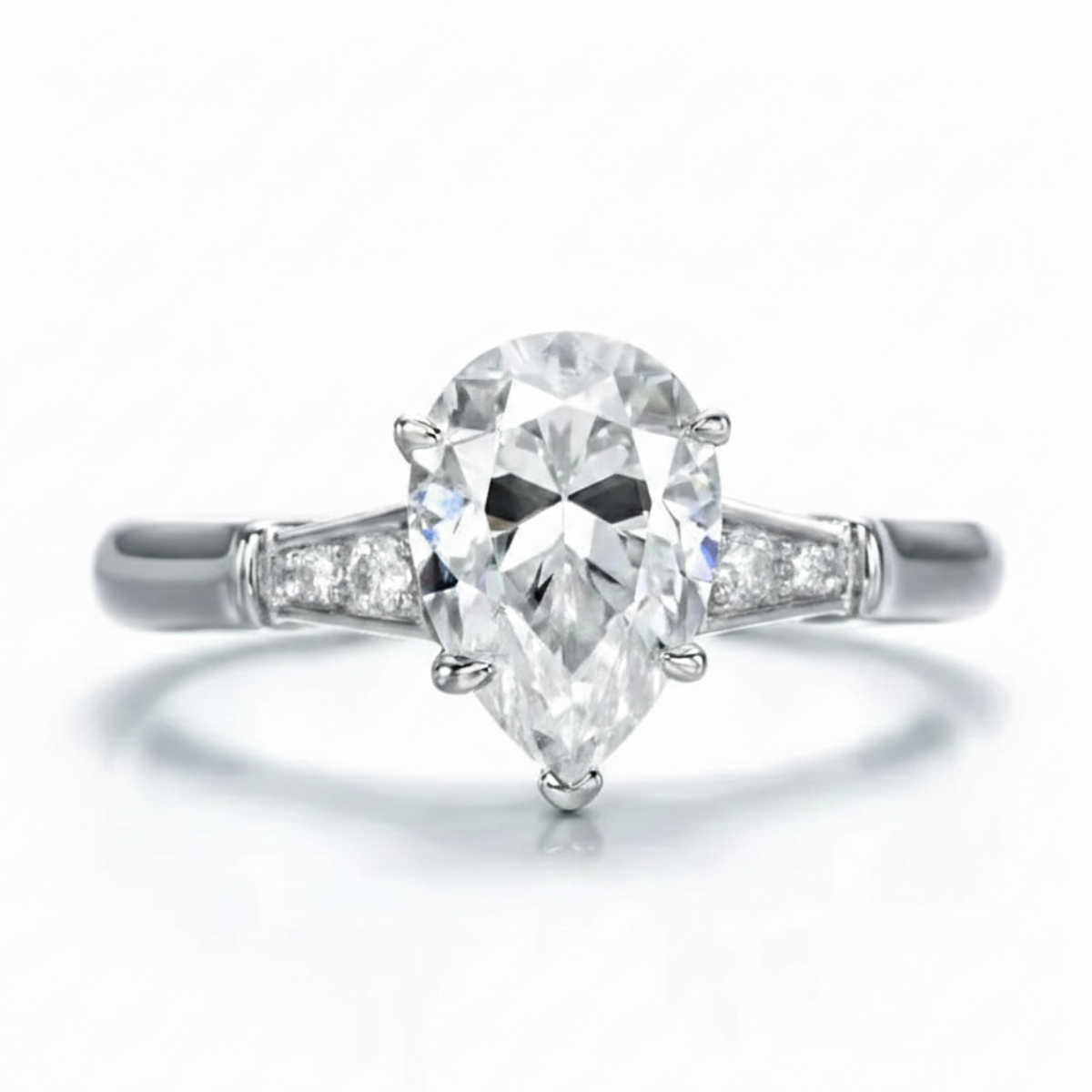 Solitário em prata .925 e moissanite