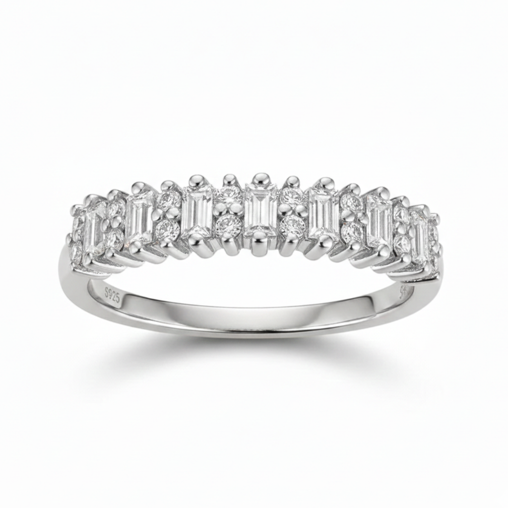 Anel em prata .925 e moissanite