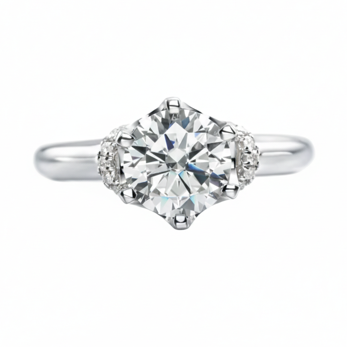 Anel em prata .925 e 2.5 CT moissanite