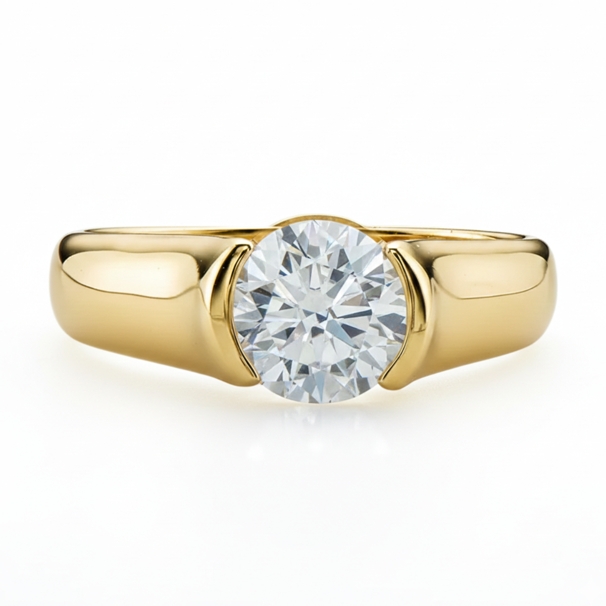 Anel em prata .925 e 2.0 CT moissanite
