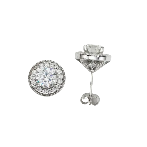 Brinco em prata 925 e moissanite 2.4ct