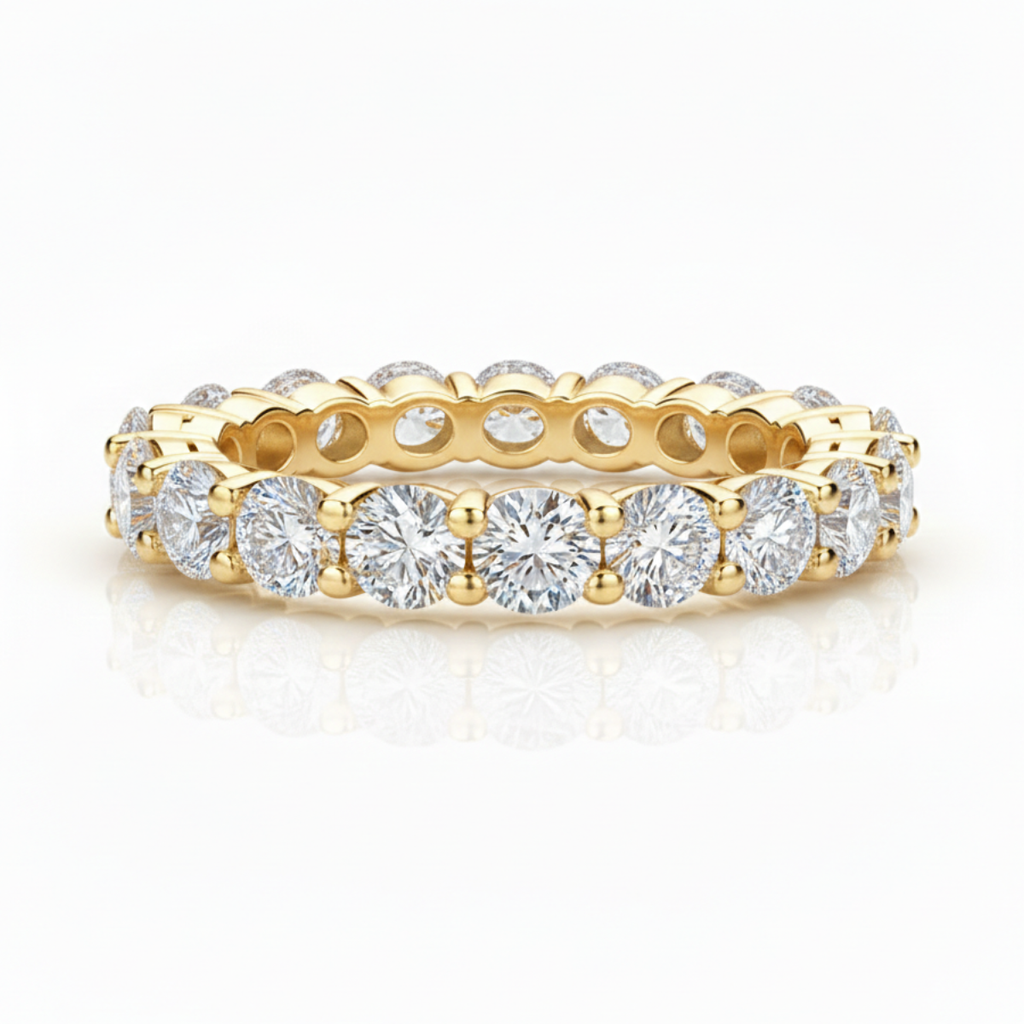Aliança em prata .925 e 3mm moissanite