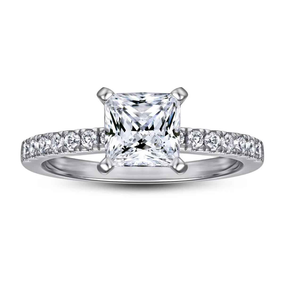 Solitário em prata .925 e 1.2 CT  moissanite