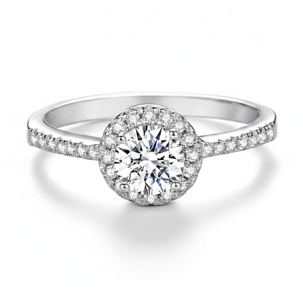 Solitário em prata .925 e 1CT moissanite