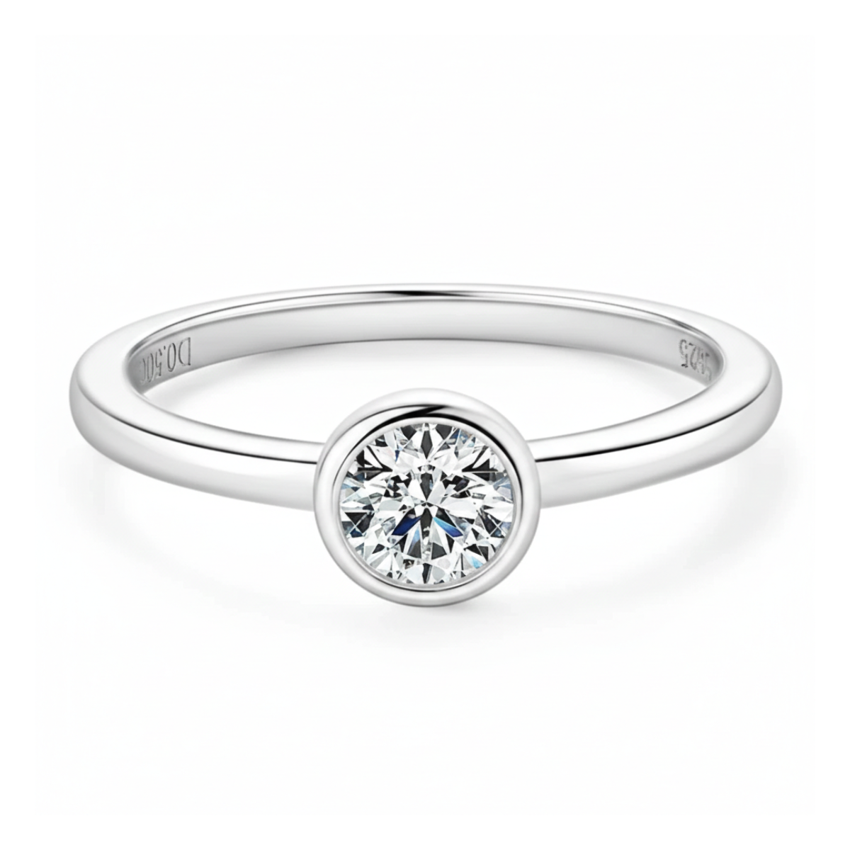 Anel em prata .925 e 0.5ct moissanite