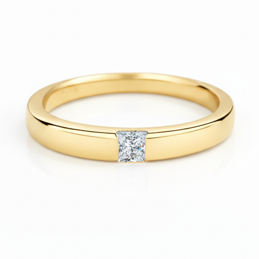 Anel em prata .925 e 0.3 CT moissanite