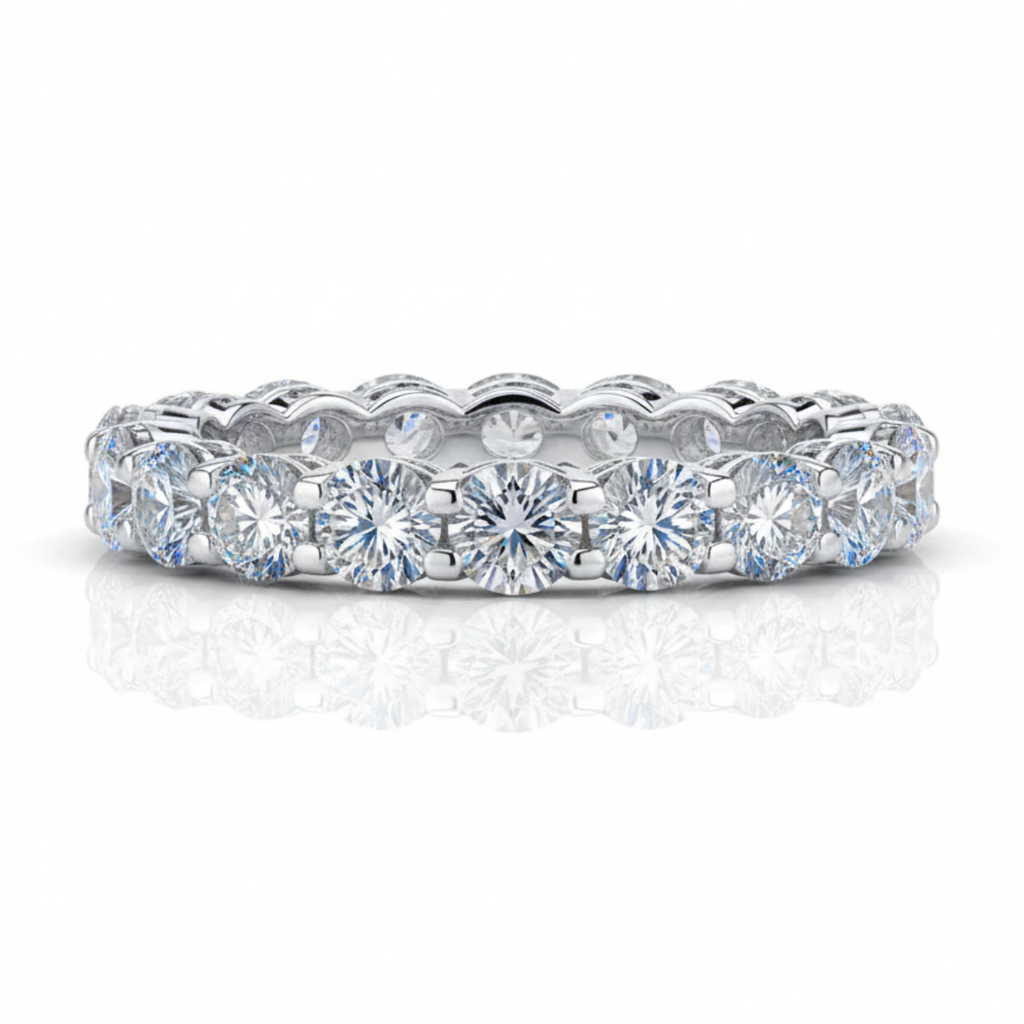 Aliança em prata .925 e 2.50. CT moissanite