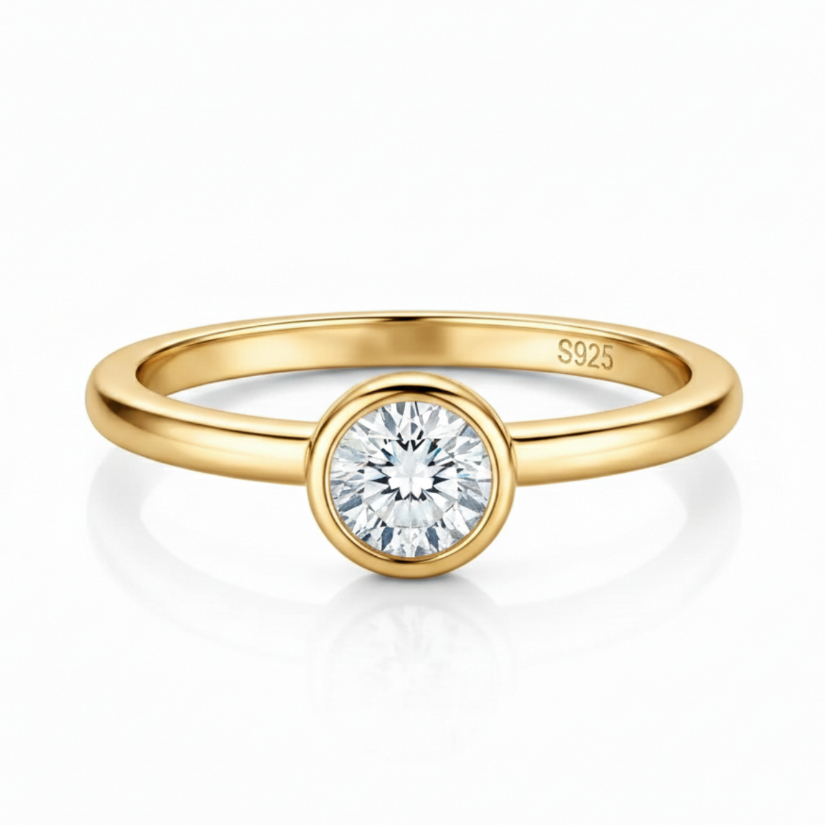Anel em prata .925 e 0.5ct moissanite
