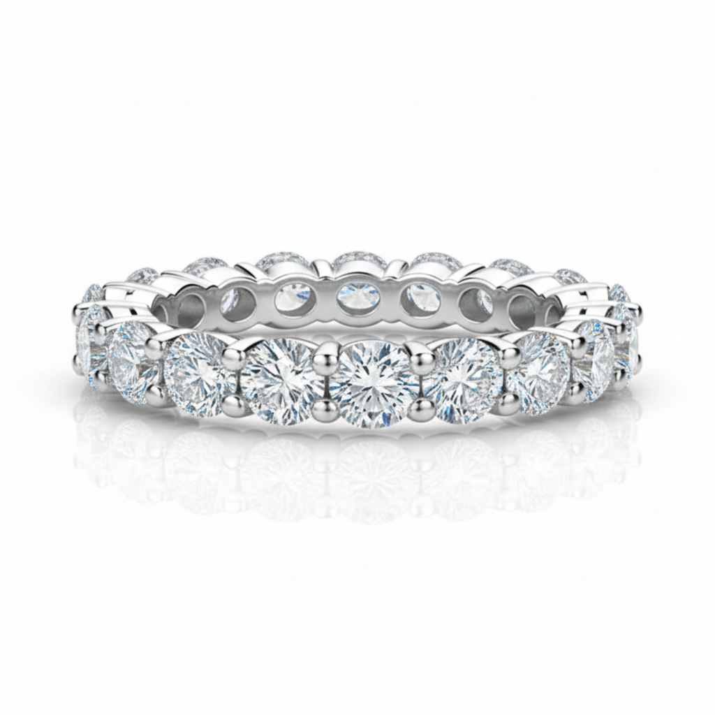 Aliança em prata .925 e 3mm moissanite