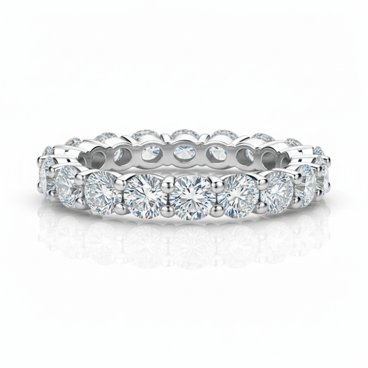 Aliança em prata .925 e 3mm moissanite