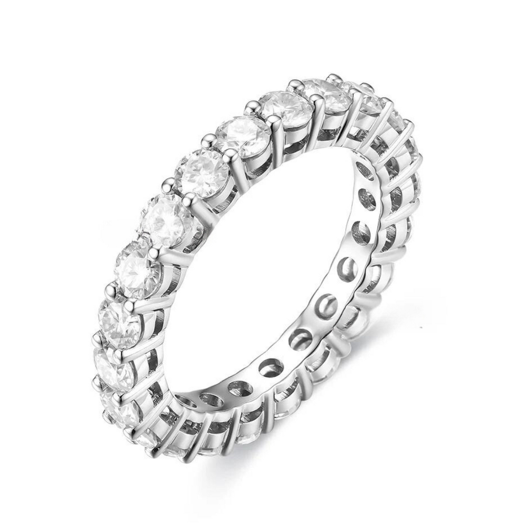 Aliança em prata .925 e 5mm moissanite