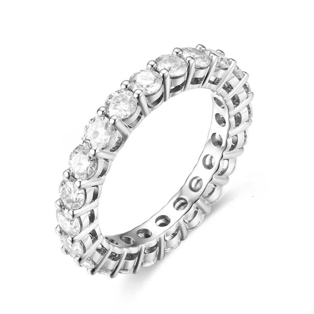 Aliança em prata .925 e 5mm moissanite