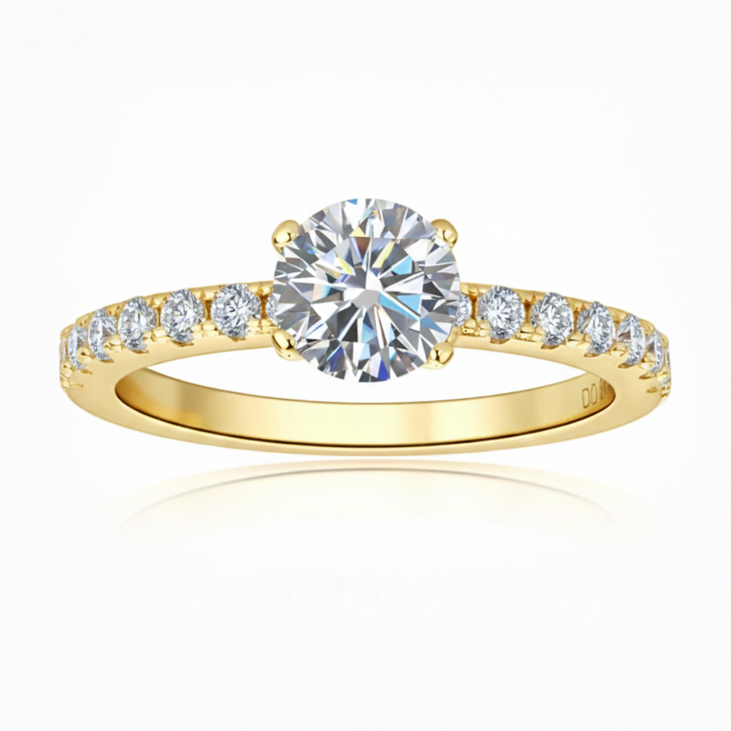 Solitário em prata .925 e 0.8CT moissanite
