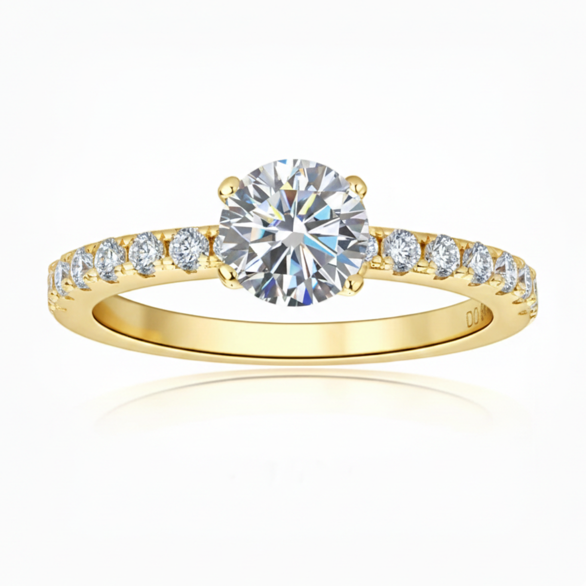 Solitário em prata .925 e 0.8CT moissanite