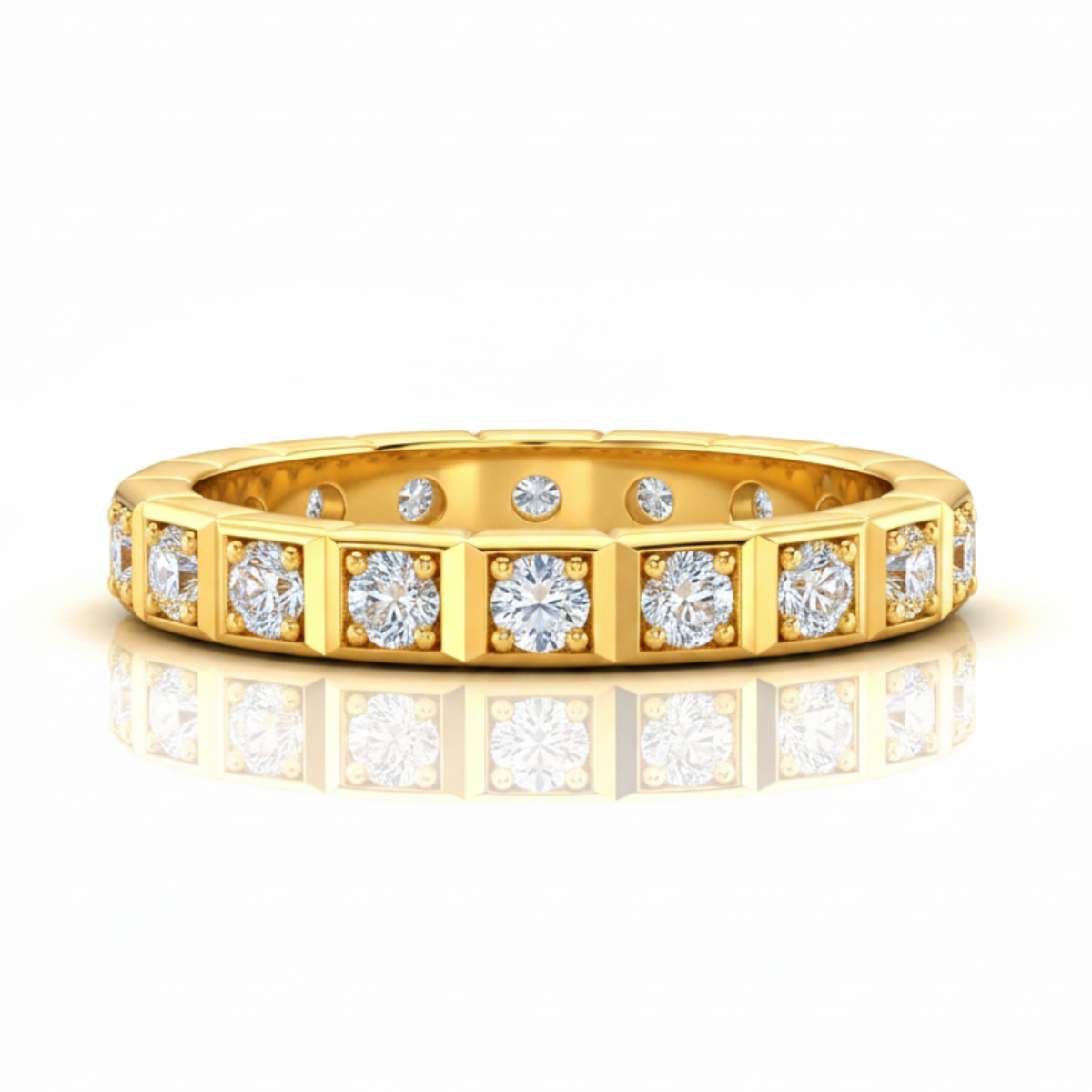 Anel em prata .925 e 2.2mm moissanites
