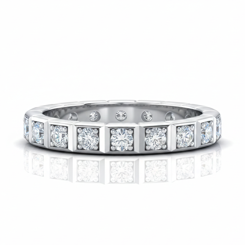 Anel em prata .925 e 2.2mm moissanites