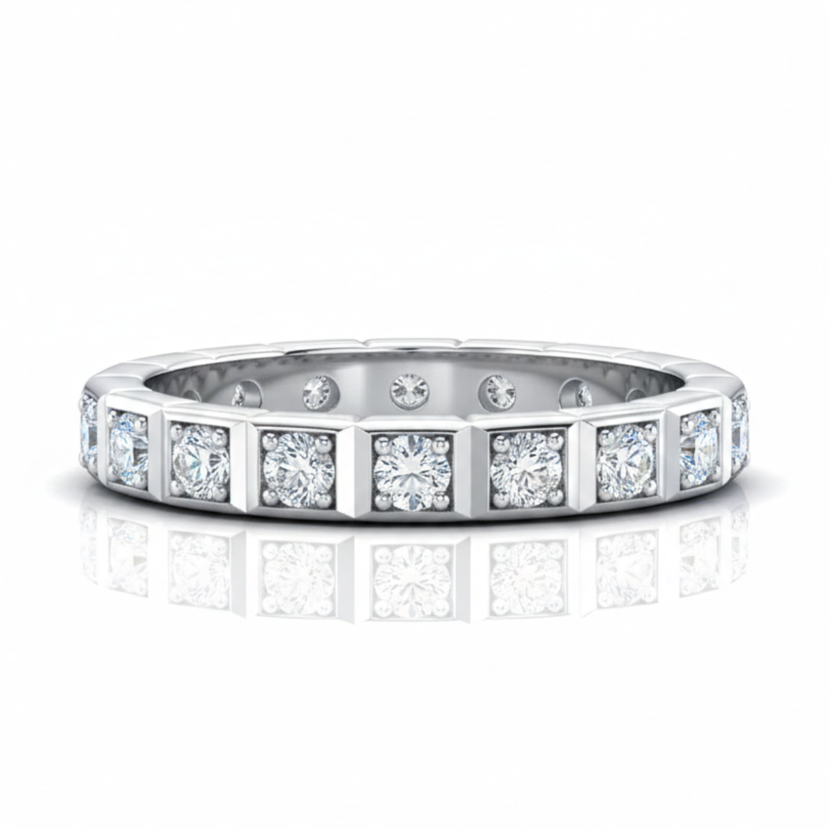 Anel em prata .925 e 2.2mm moissanites