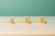 Brincos com Moissanite 2.0ct – Prata 925 com Banho de Ouro 18k - Yuna Joias