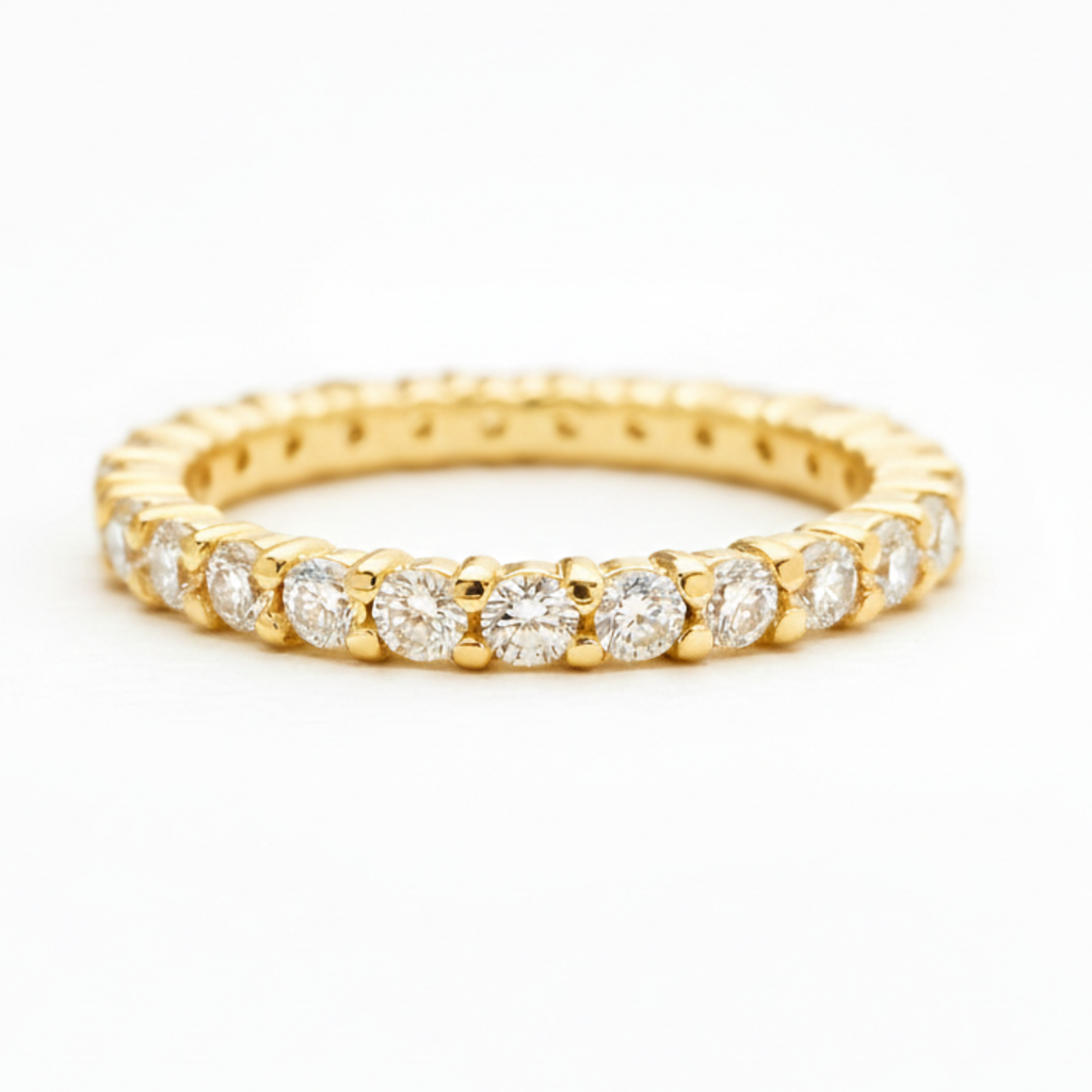 Aliança em prata .925 e 2mm Moissanite