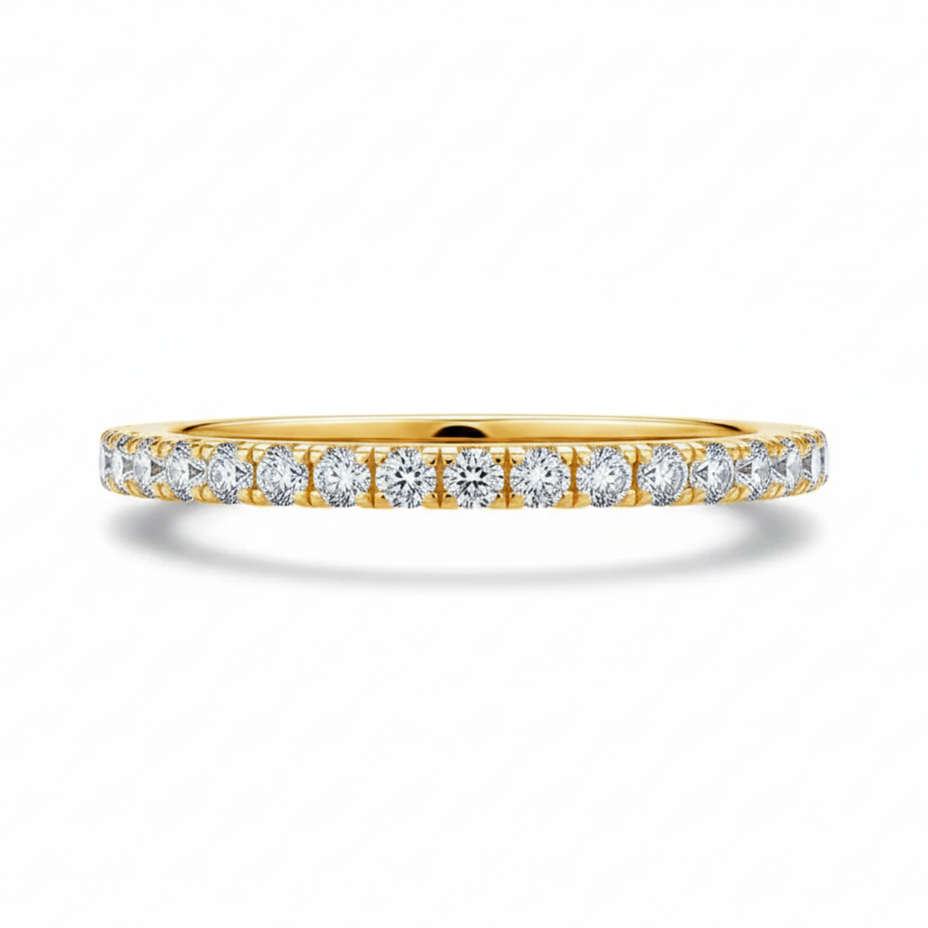 Aliança em prata .925 e 1.5mm moissanite.