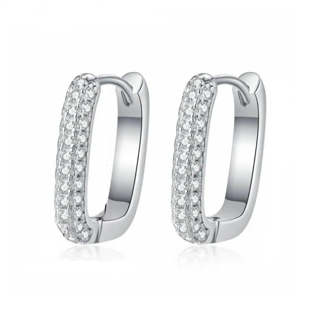 Brinco em prata .925 e 0.42ct moissanite